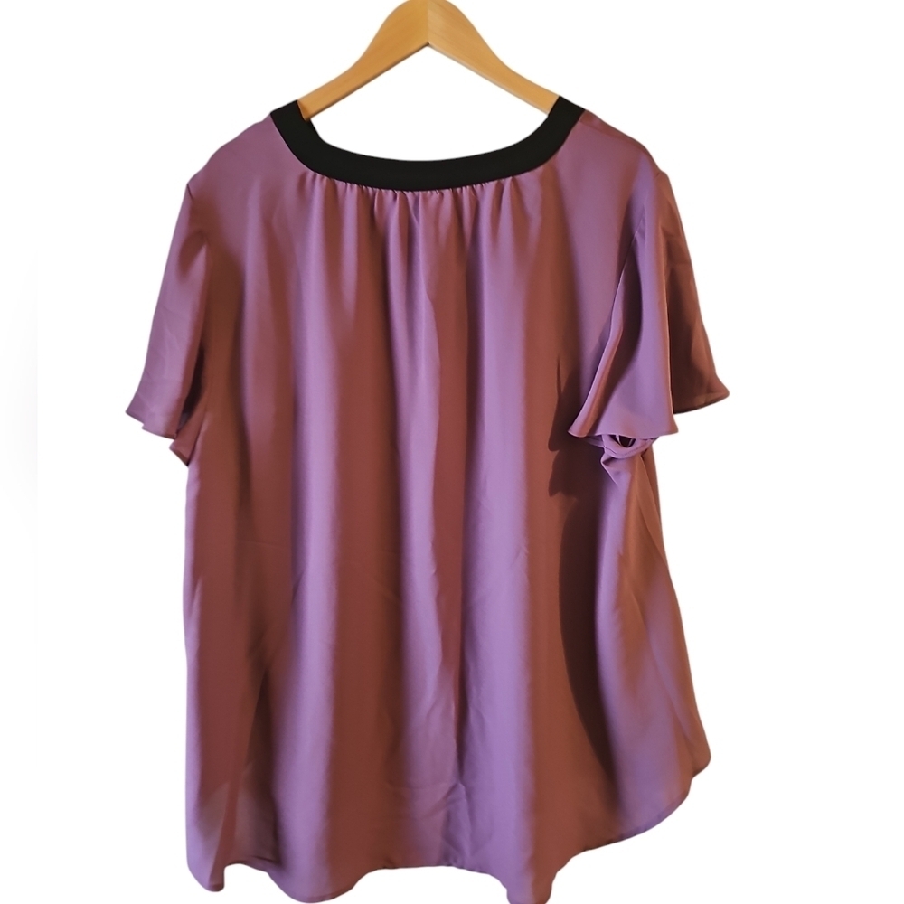 Torrid sz 2 Purple V-Neck Georgette blouse sz 2X new with tags WT328 - Picture 7 of 8